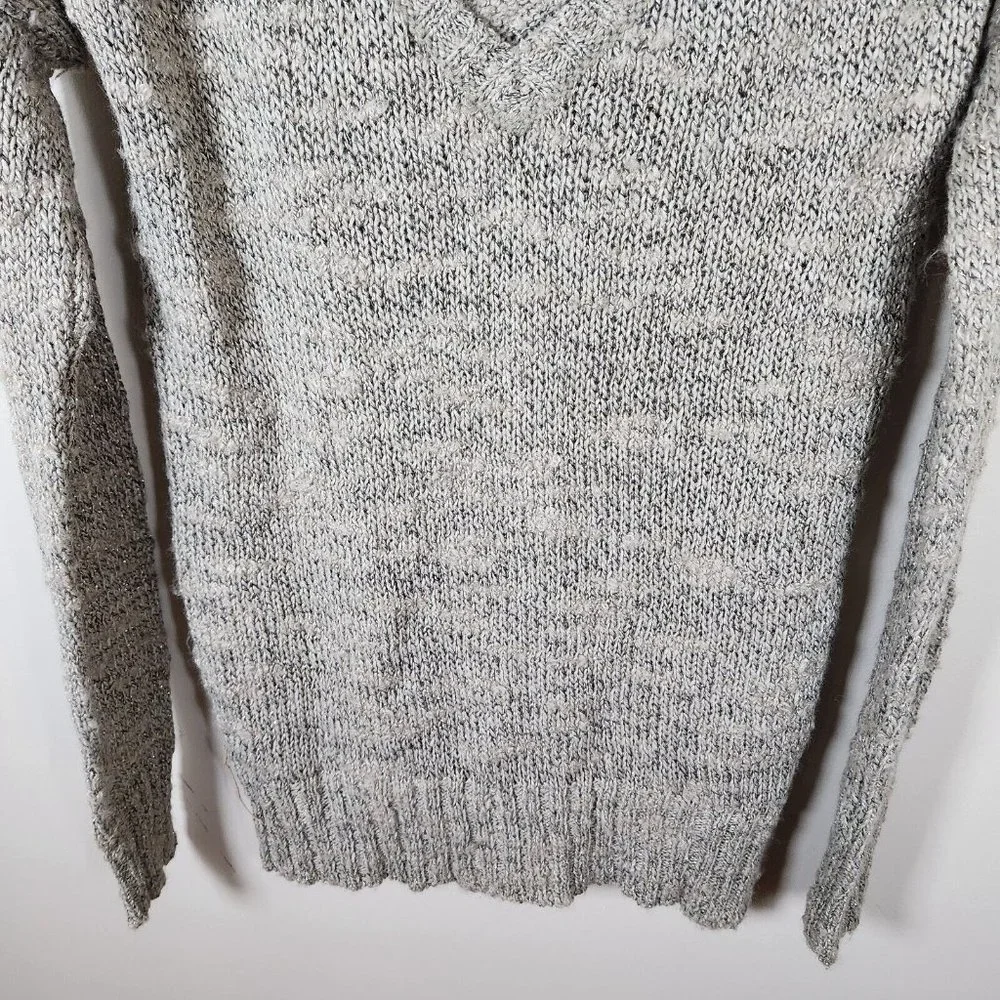 American Eagle Tunic Sweater Womens Beige Deep V Neck Knit Cottagecore Y2K New - Picture 6 of 15